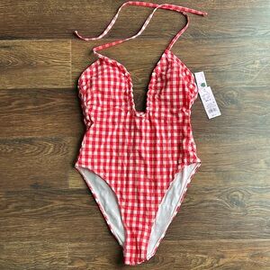 NWT Wild Fable Red & White Checkered One Piece | Retro | Swimsuit | Bathing Suit